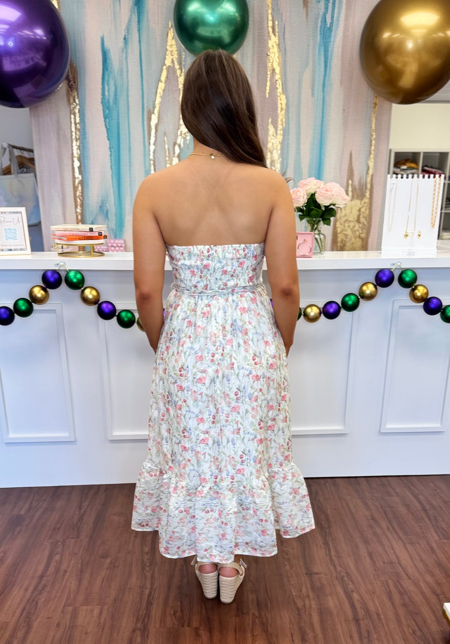 Ivory Floral Midi