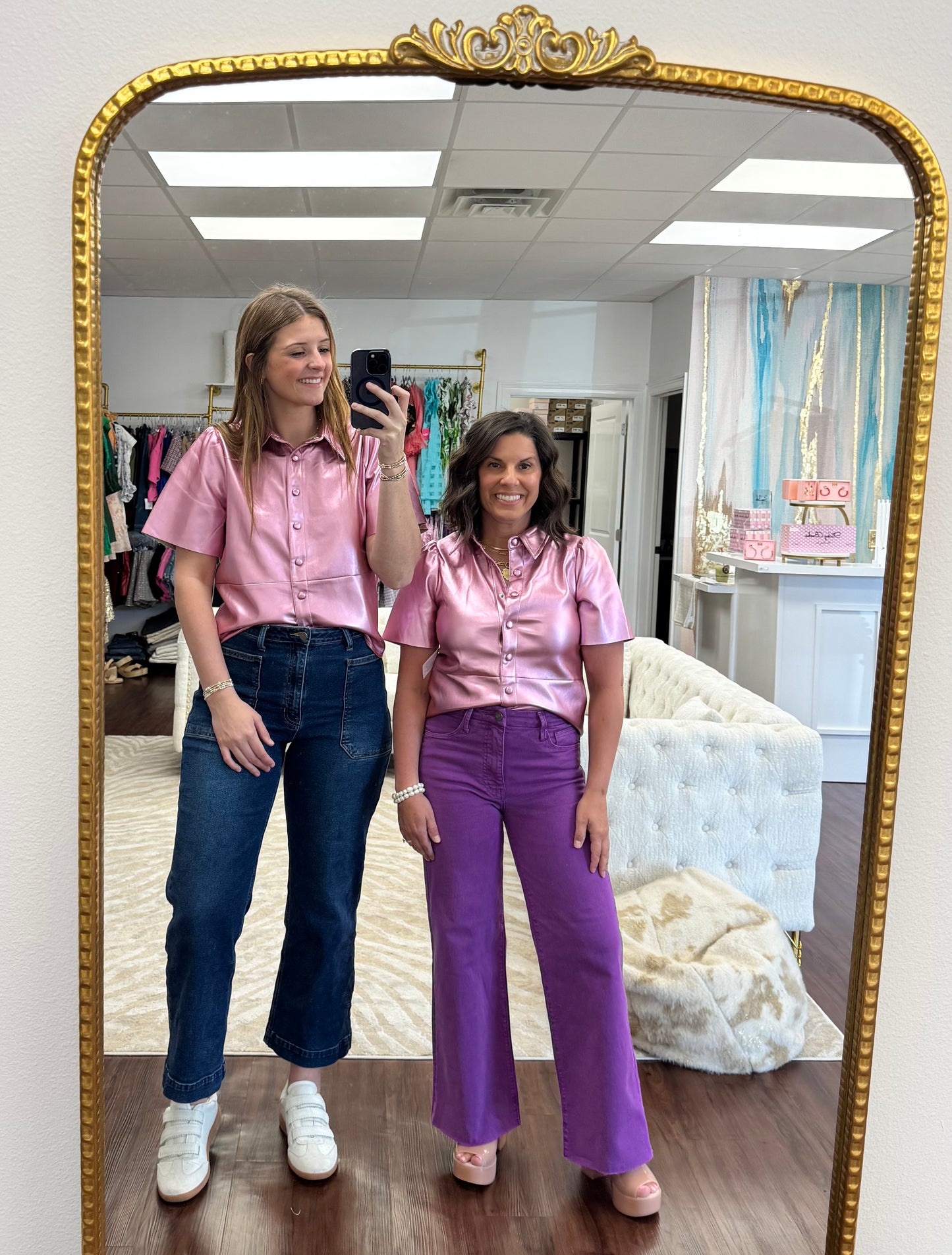Orchid Vegan Leather Top