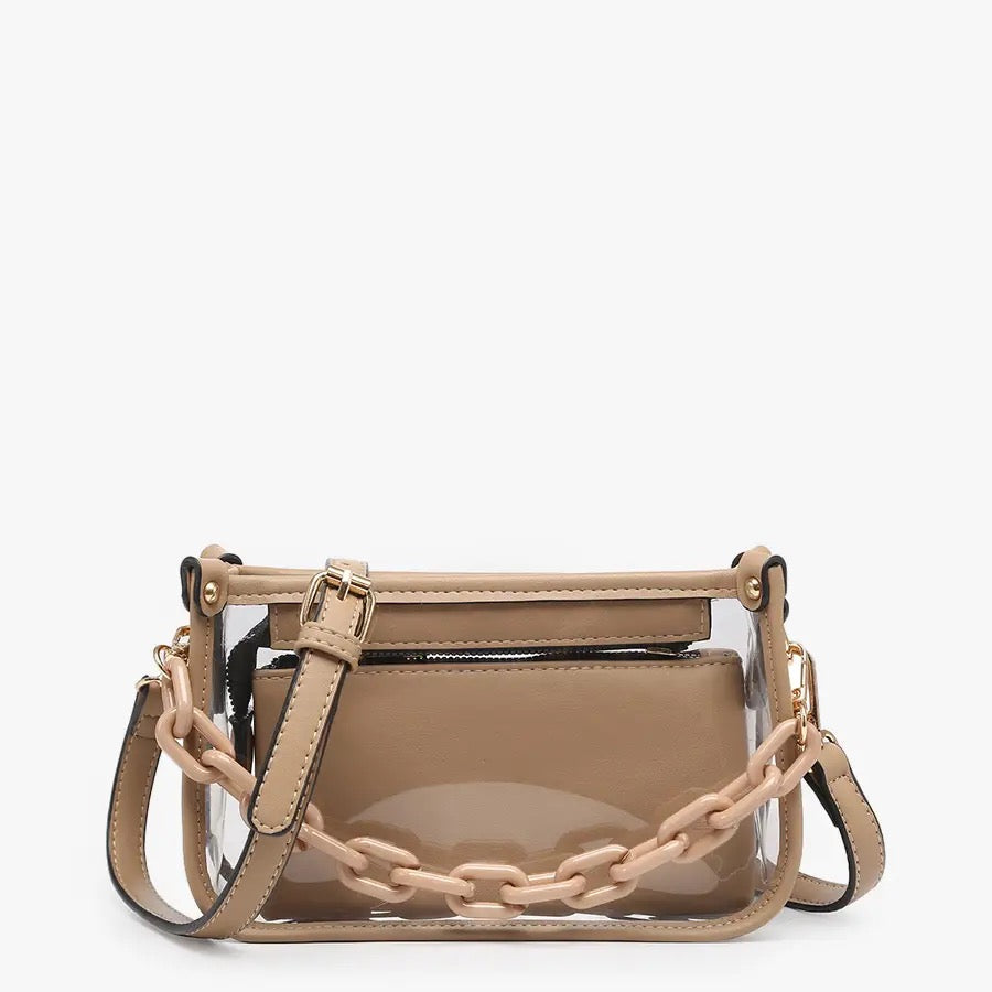Jessica Clear Crossbody - Red
