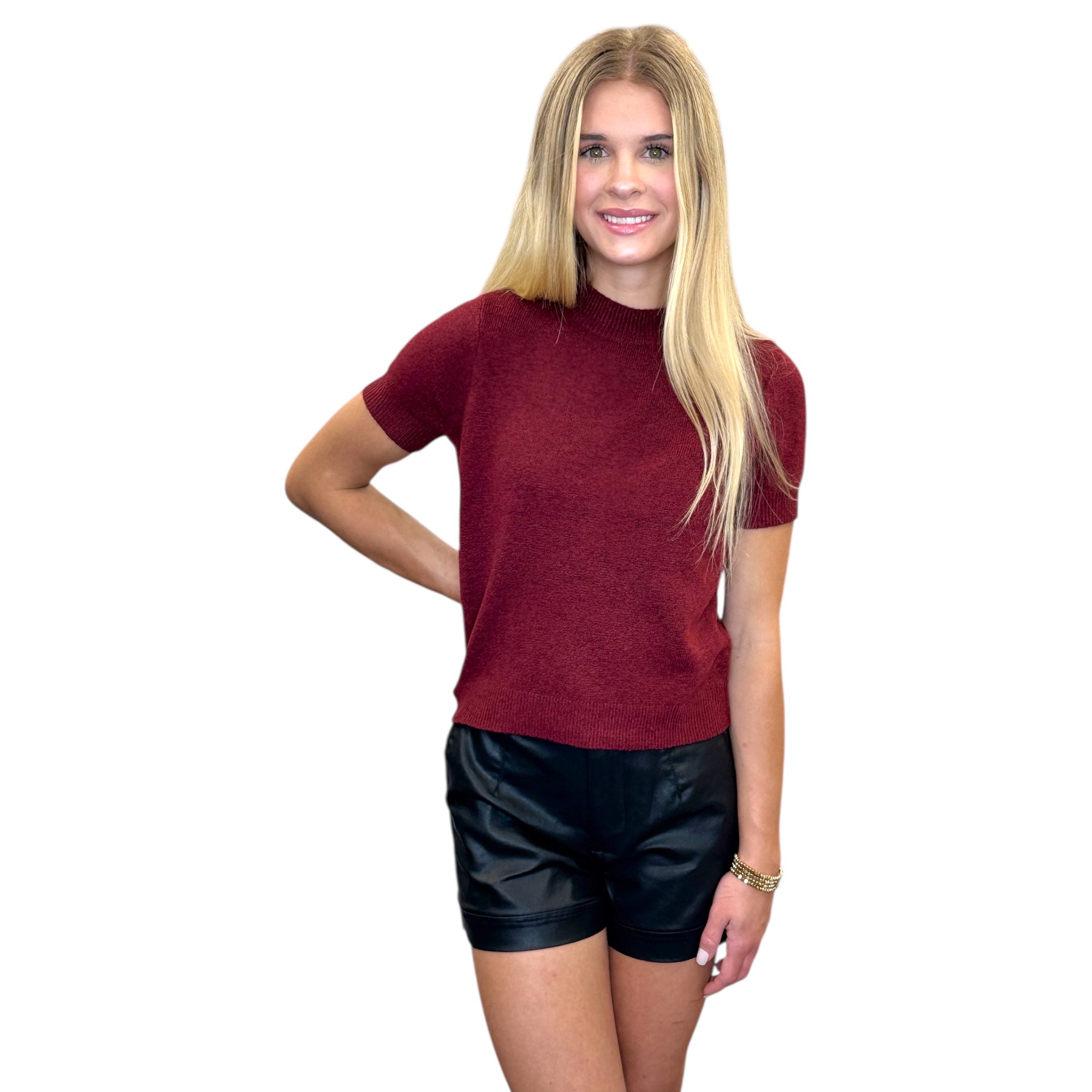 Vhari Mock Neck Top
