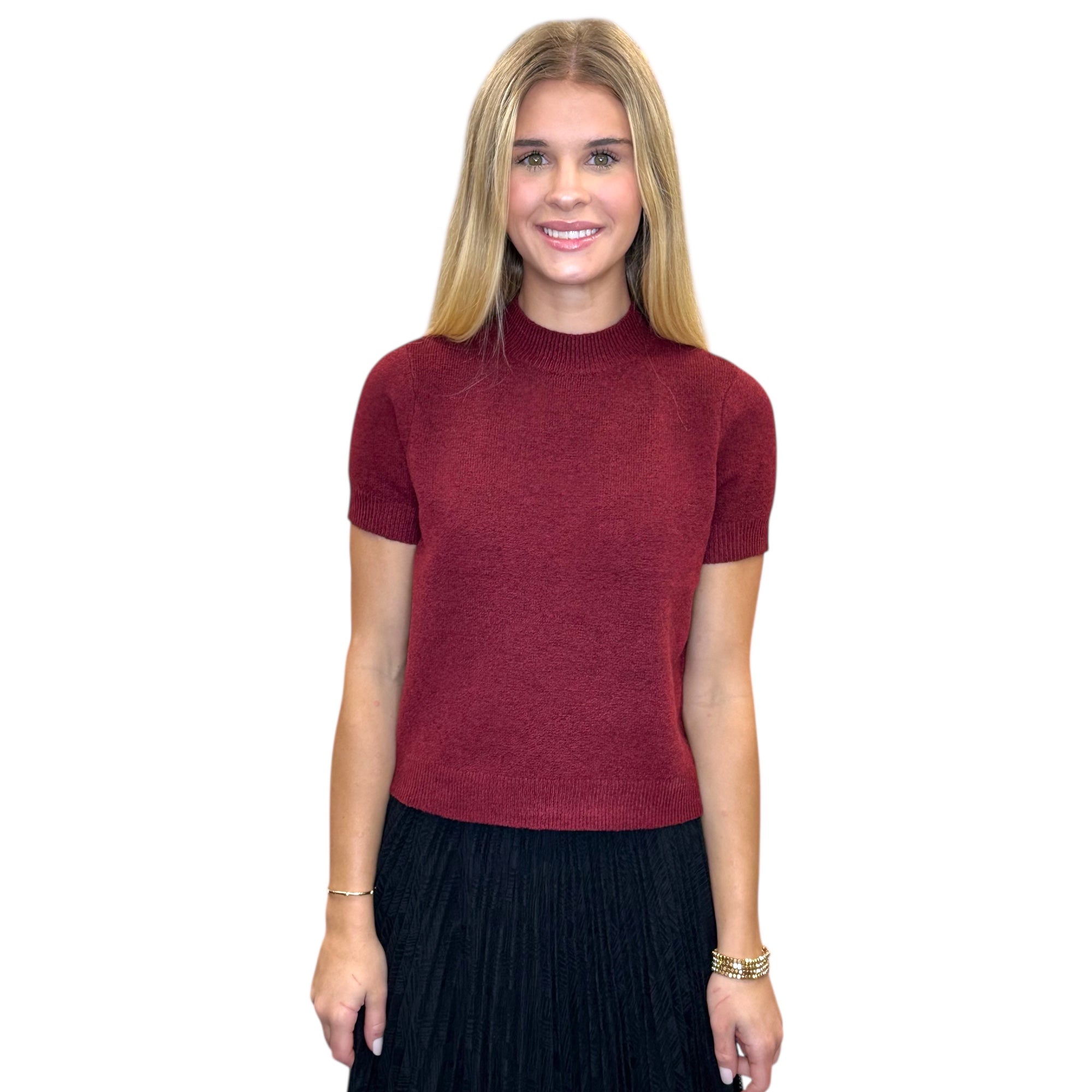 Vhari Mock Neck Top