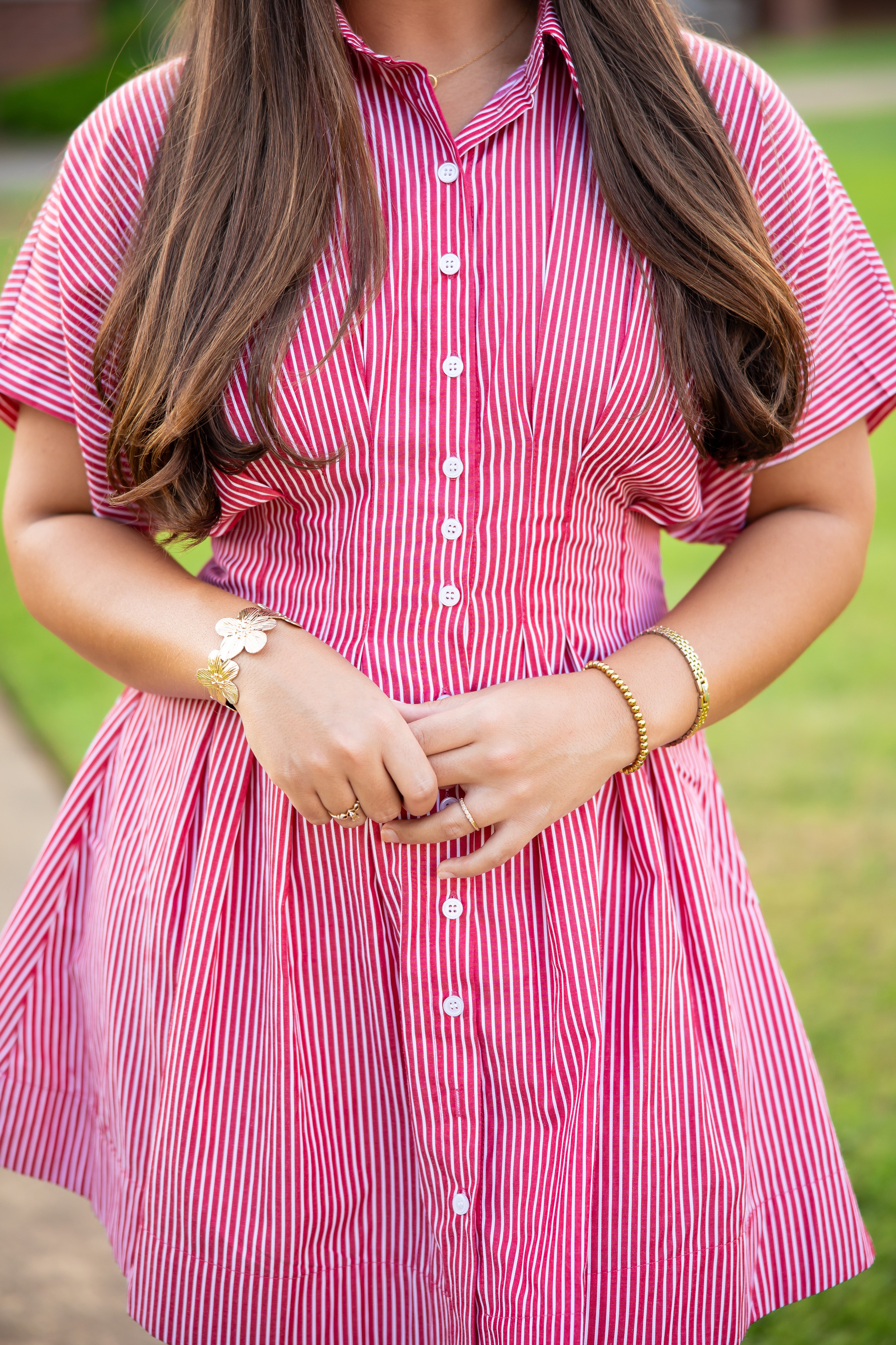 Pleated Shirt Dress