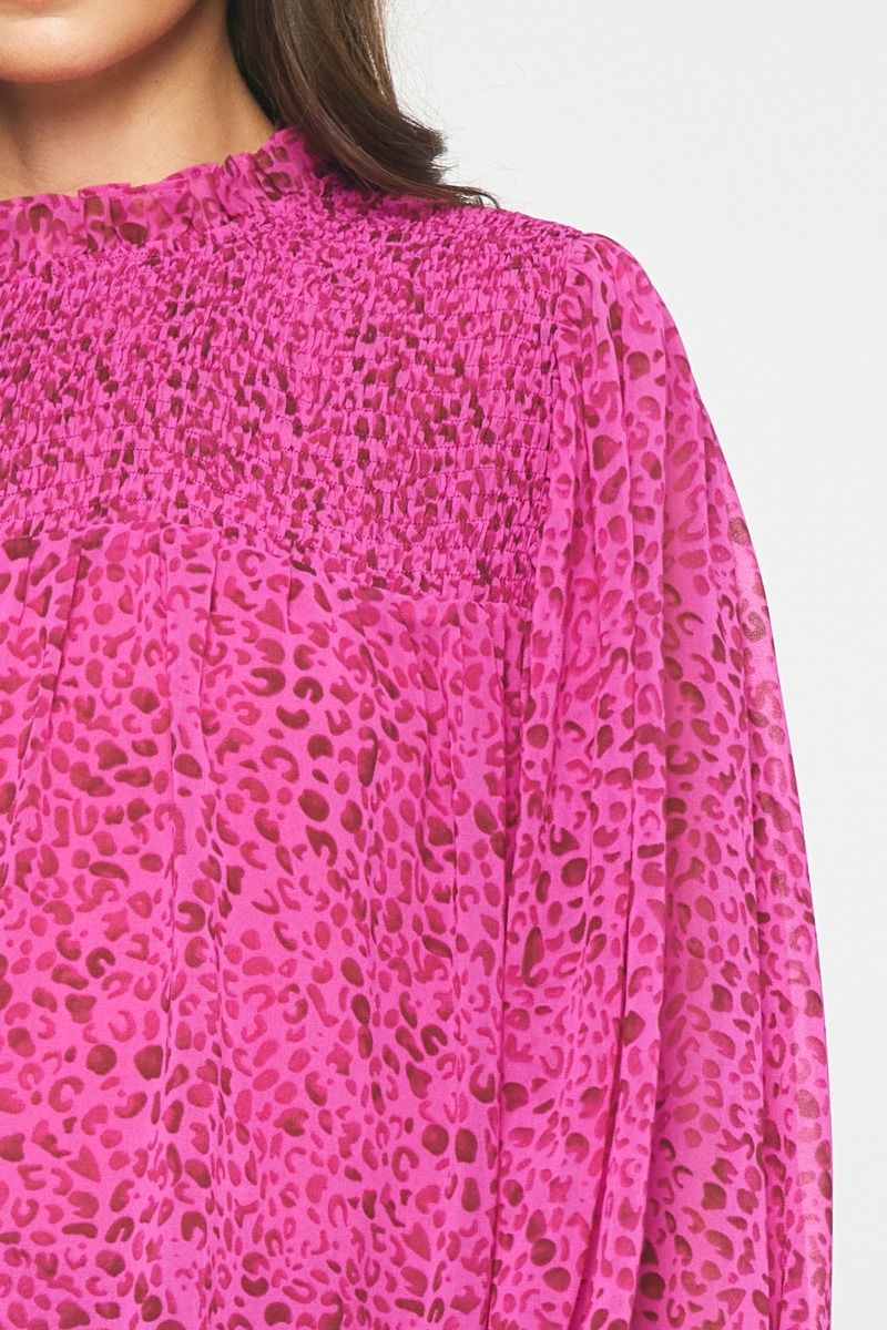 Magenta Smocked Top