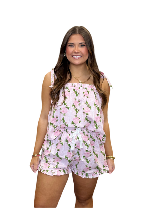 Tie Top PJ Set - Vintage Rose Pink | Adore Boutique women's clothing & accessories