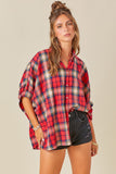 Red Check Flowy Top