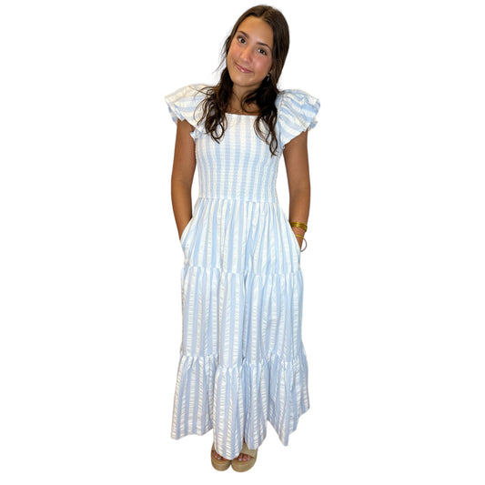 Smocked Seersucker Maxi