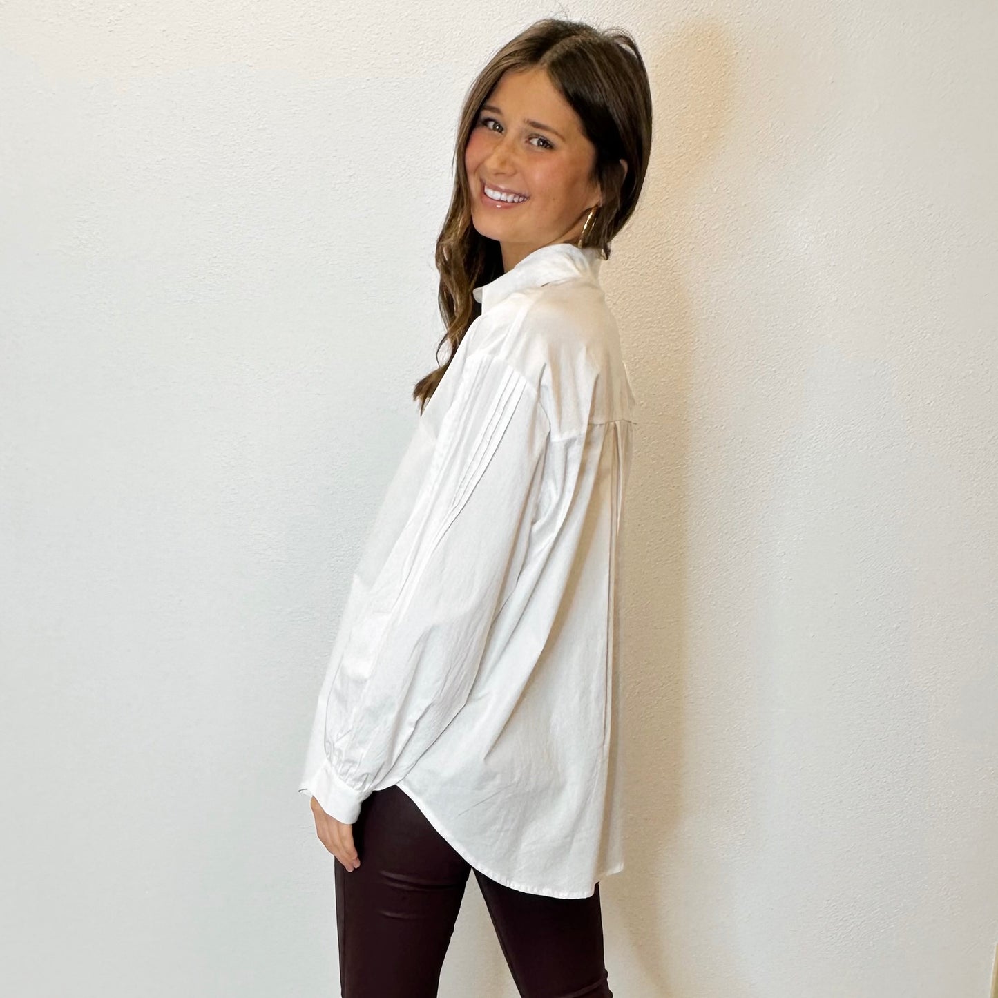 White Button Down Top