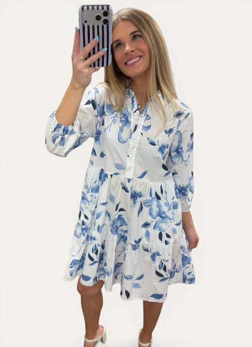 Alana Watercolor Floral Cotton Mini Dress