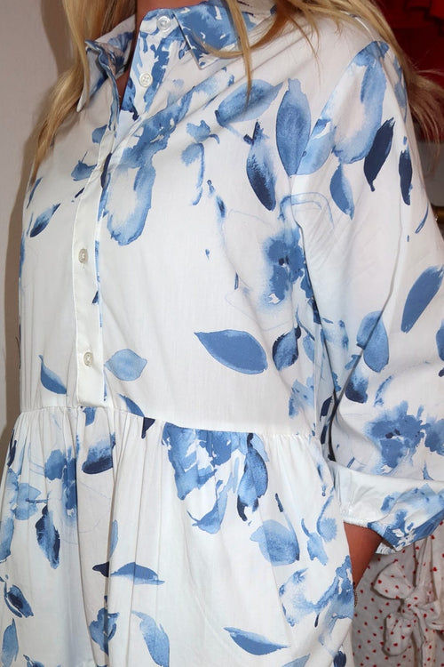 Alana Watercolor Floral Cotton Mini Dress