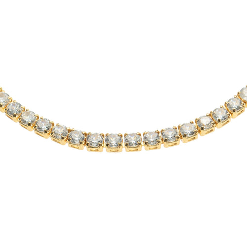 18K Gold Pull Tie Tennis Bracelet: Silver
