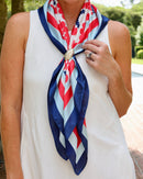 Lucy Floral Scarf | Large Red & Navy Gameday Statement Scarf