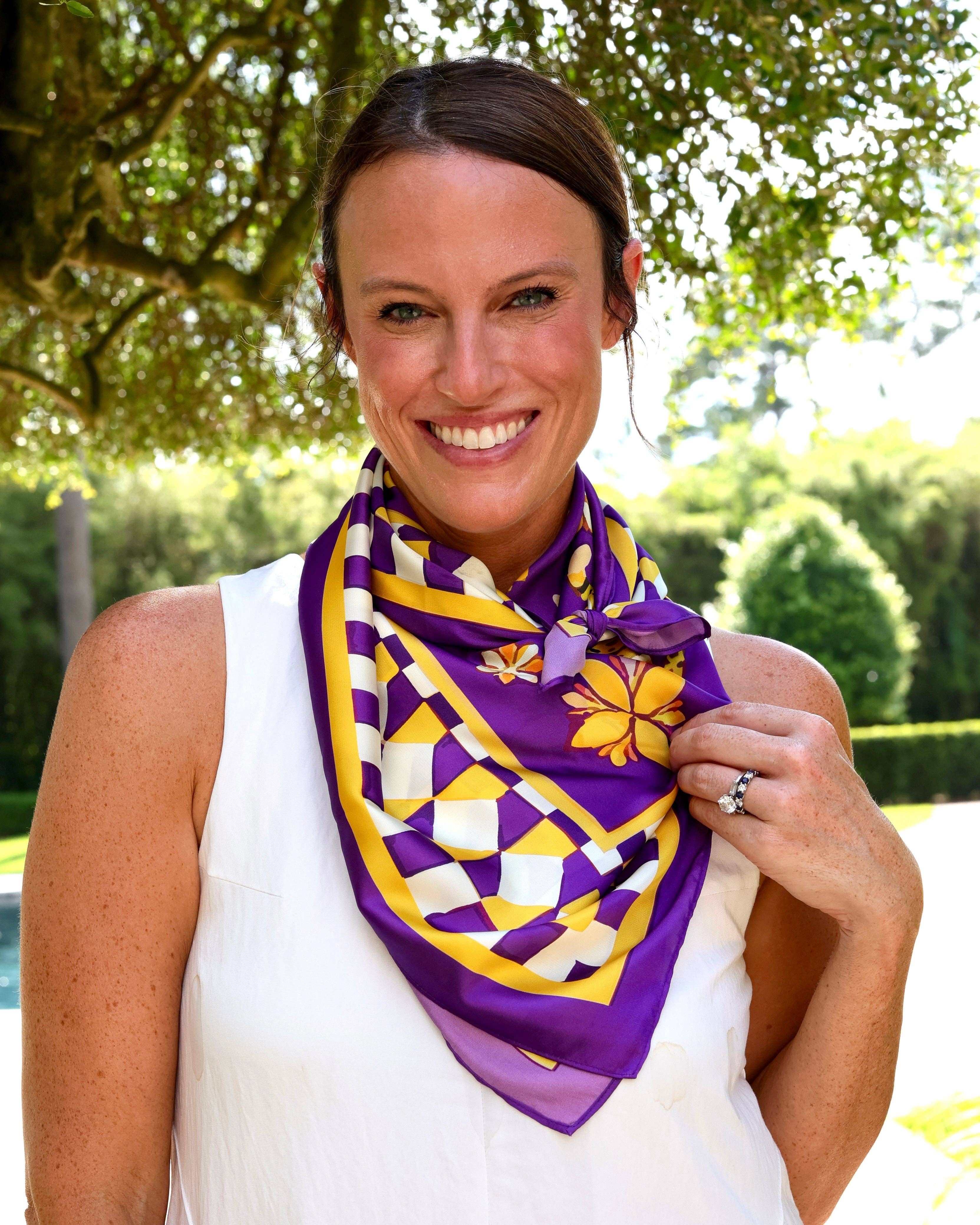 Hollis Scarf Large Purple Gold