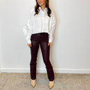 Ruffle Back Poplin Top