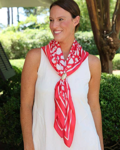 Lawson Leopard Scarf | Large Red & White Statement Scarf
