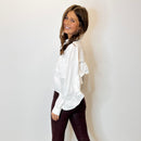 Ruffle Back Poplin Top
