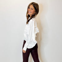 Ruffle Back Poplin Top