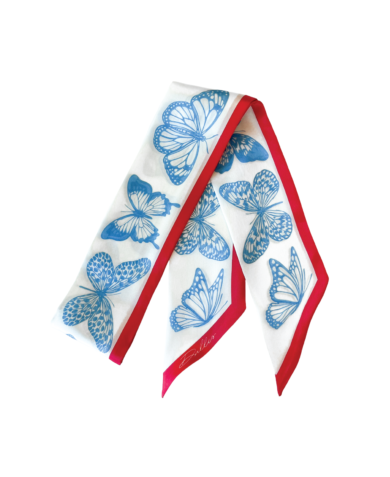 The Mariposa Twilly in Powder Blue & Red