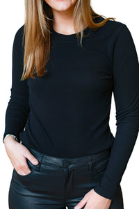 Noelie Scoop Neck Top- Black