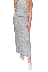 Luster Sequin Maxi Skirt