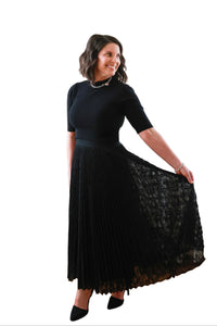 Madison Textured Pleated Skirt