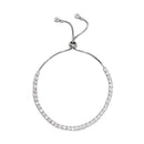 18K Gold Pull Tie Tennis Bracelet: Silver