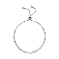 18K Gold Pull Tie Tennis Bracelet: Silver