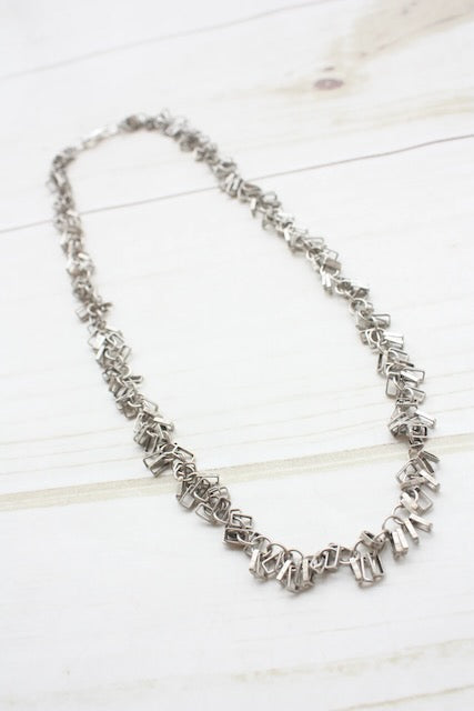 Silver Square Cluster Choker