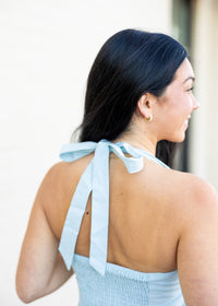 Reiko Baby Blue Halter Top