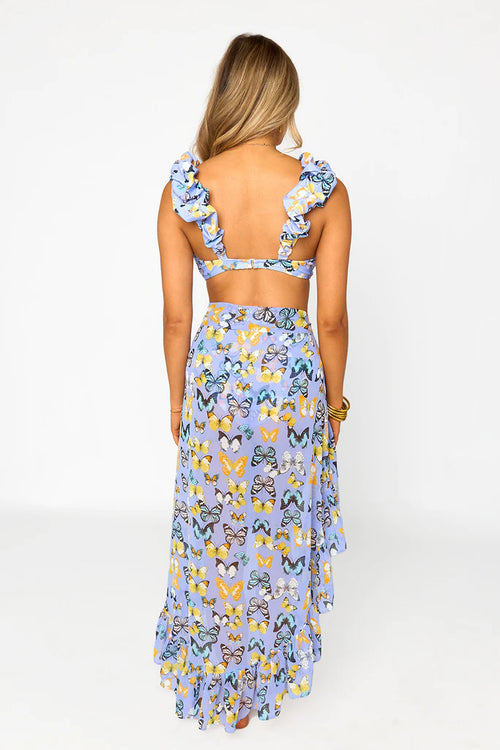 Vera High Waisted Painted Lady Bikini Bottom Kailani Chiffon Wrap Skirt Set