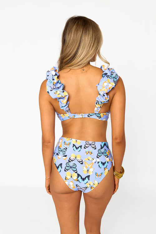 Vera High Waisted Painted Lady Bikini Bottom Kailani Chiffon Wrap Skirt Set