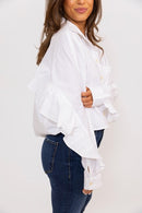 Ruffle Back Poplin Top