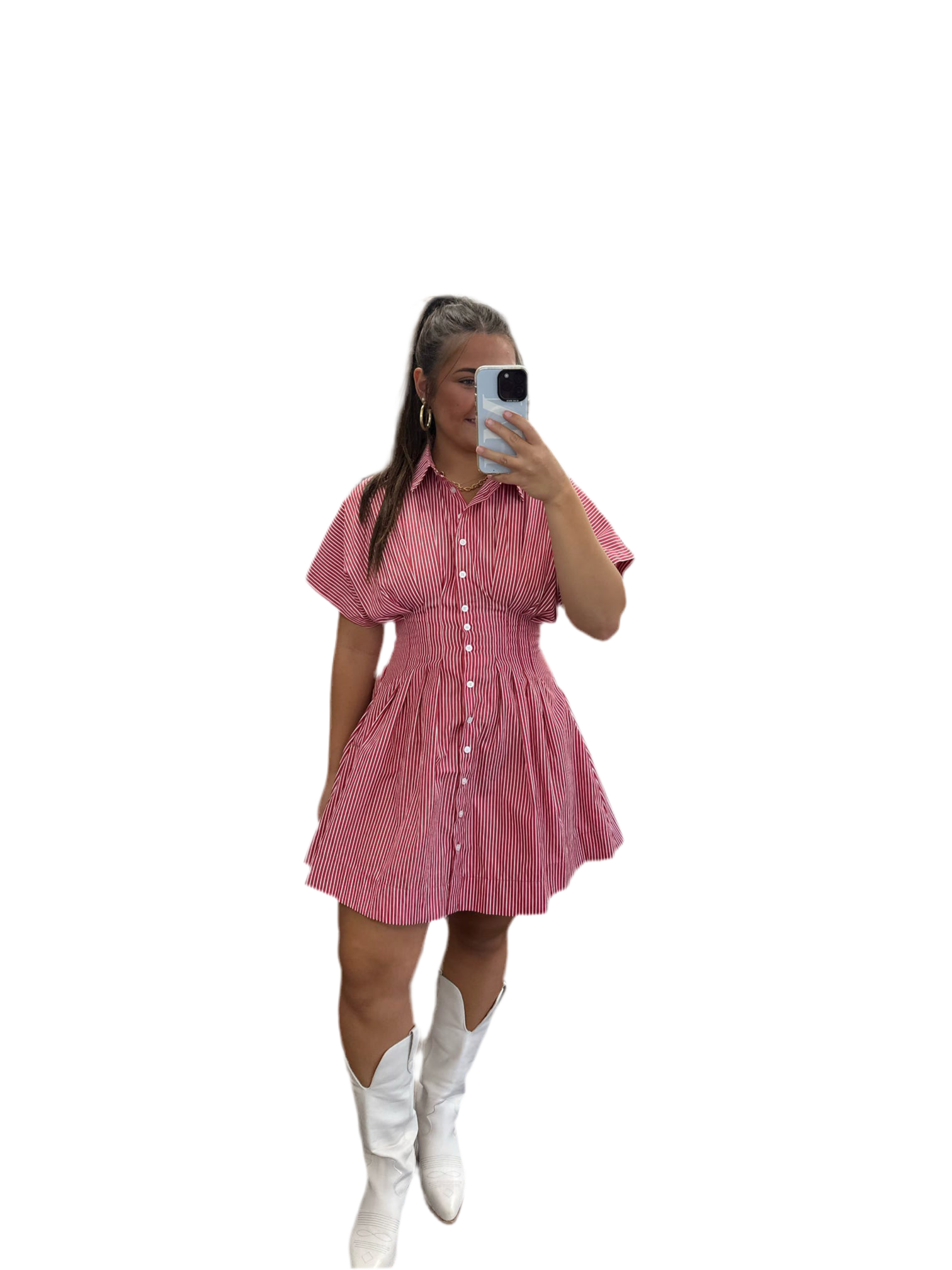 Pleated Shirt Dress