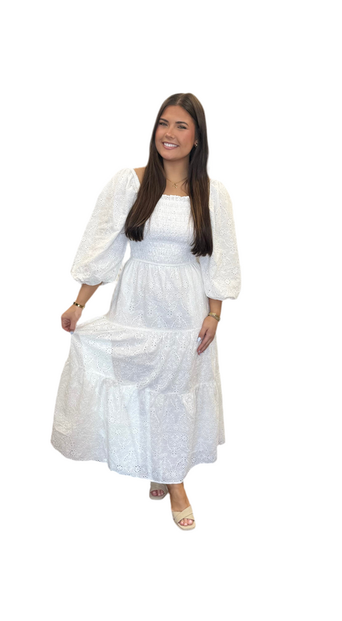 Eyelit Bow Back Maxi | Adore Boutique women's clothing & accessories