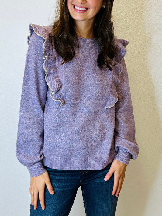 Mauve Ruffle Sweater