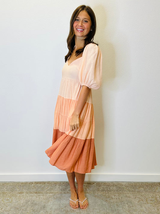 Coral Colorblock Maxi