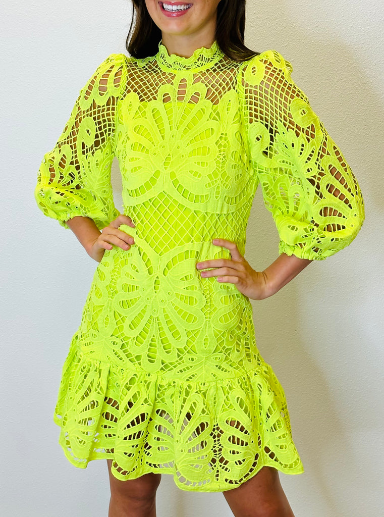 Lime Lace Dress