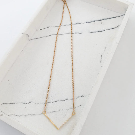 Rolo w/ Pave V Necklace