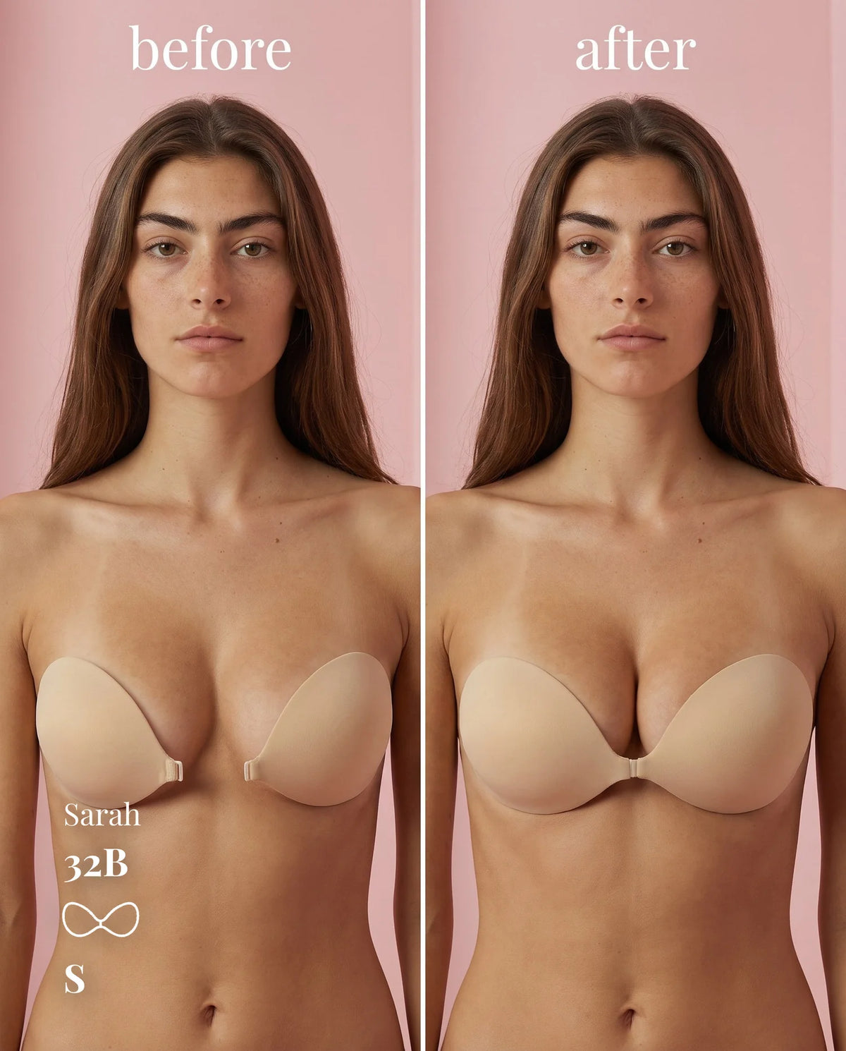 Strapless Backless Reusable Adhesive Push Up Sticky Bra