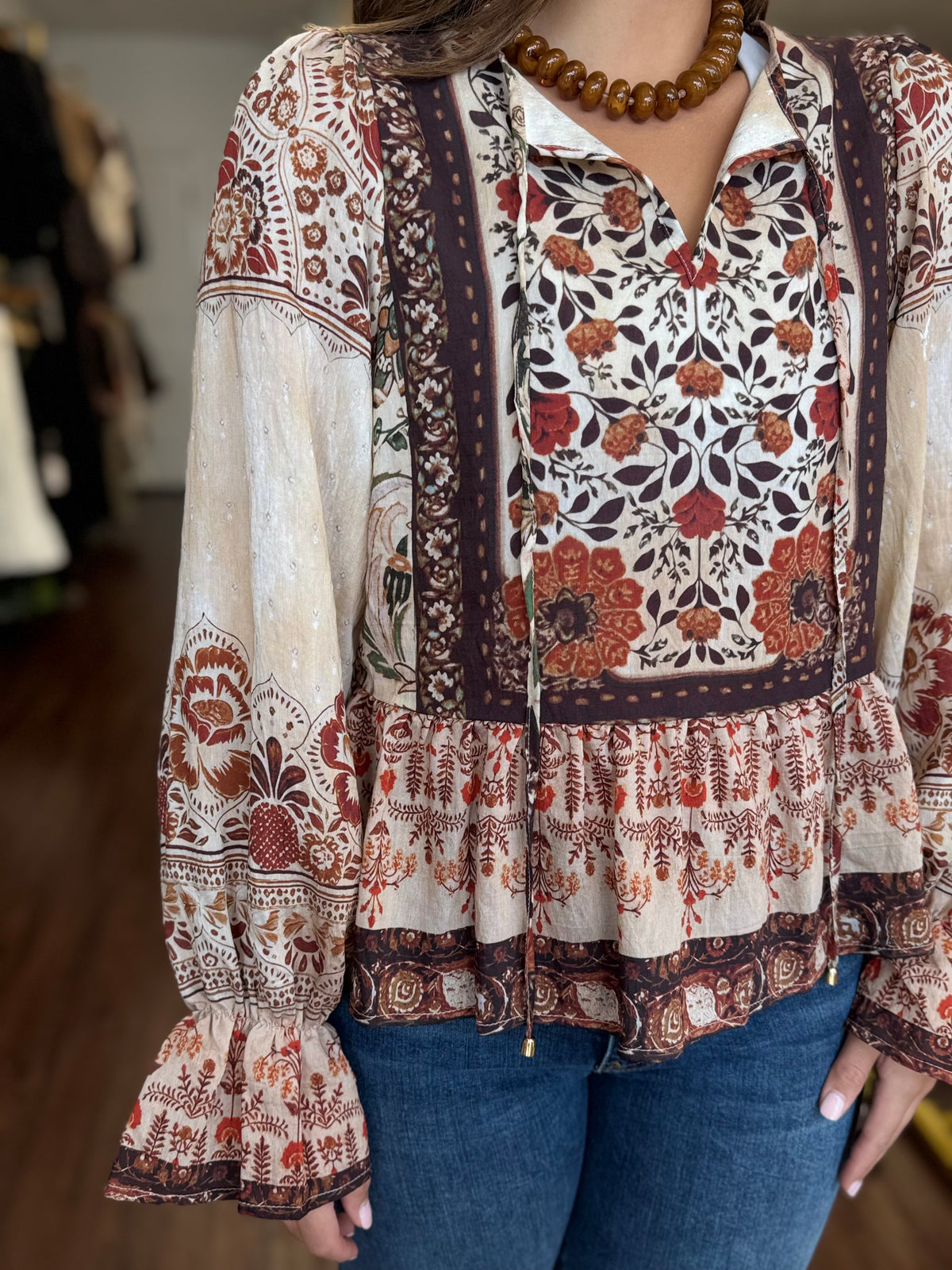 Long Sleeve Fall Print Tip