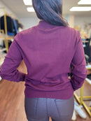 Fine Knit Sweater with Bow Shoulder Detail | Molly Bracken | Black or Burgundy