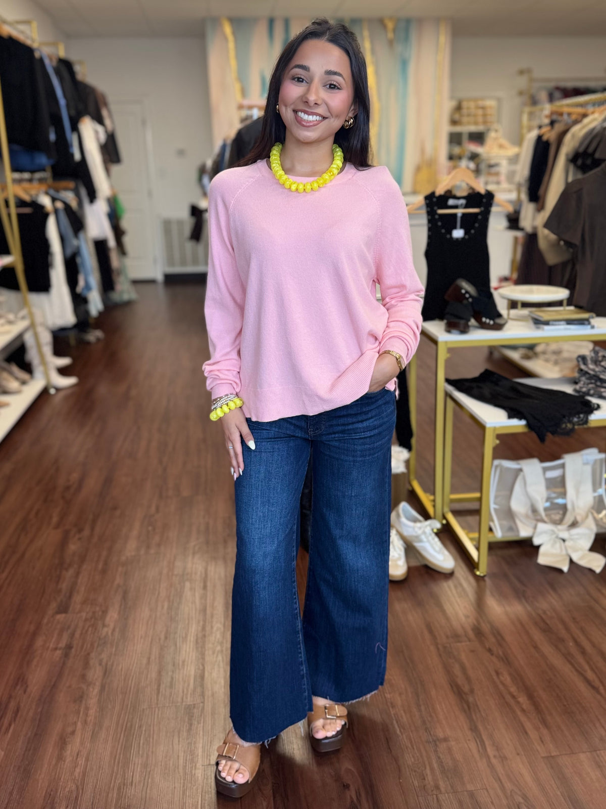 Coral Relaxed Raglan Sleeve Side Slit Top