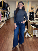 Long Sleeve Knit Top With Rhinestone Detail