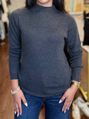 Long Sleeve Knit Top With Rhinestone Detail