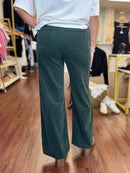 Meg HR Fab AB Wide Leg Corduroy- Evergreen