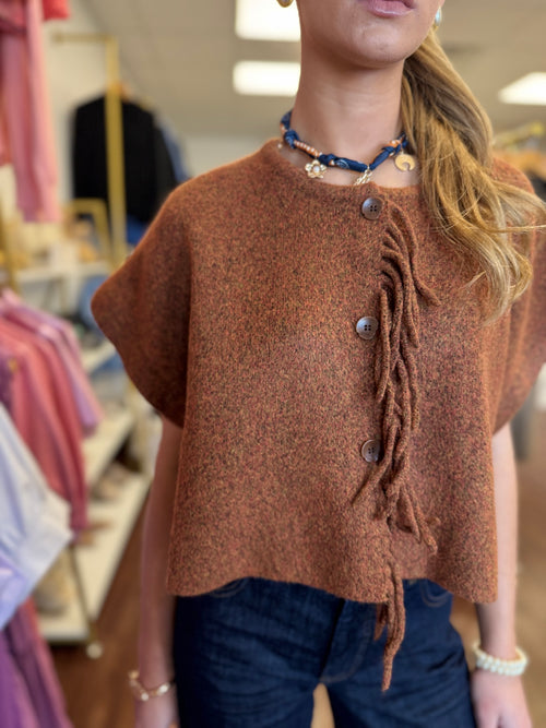 Bonfire cropped sweater vest layered look