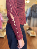 Long Sleeve Lace Top With Back Zipper