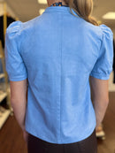 Sky Faux Suede Short Sleeve Top