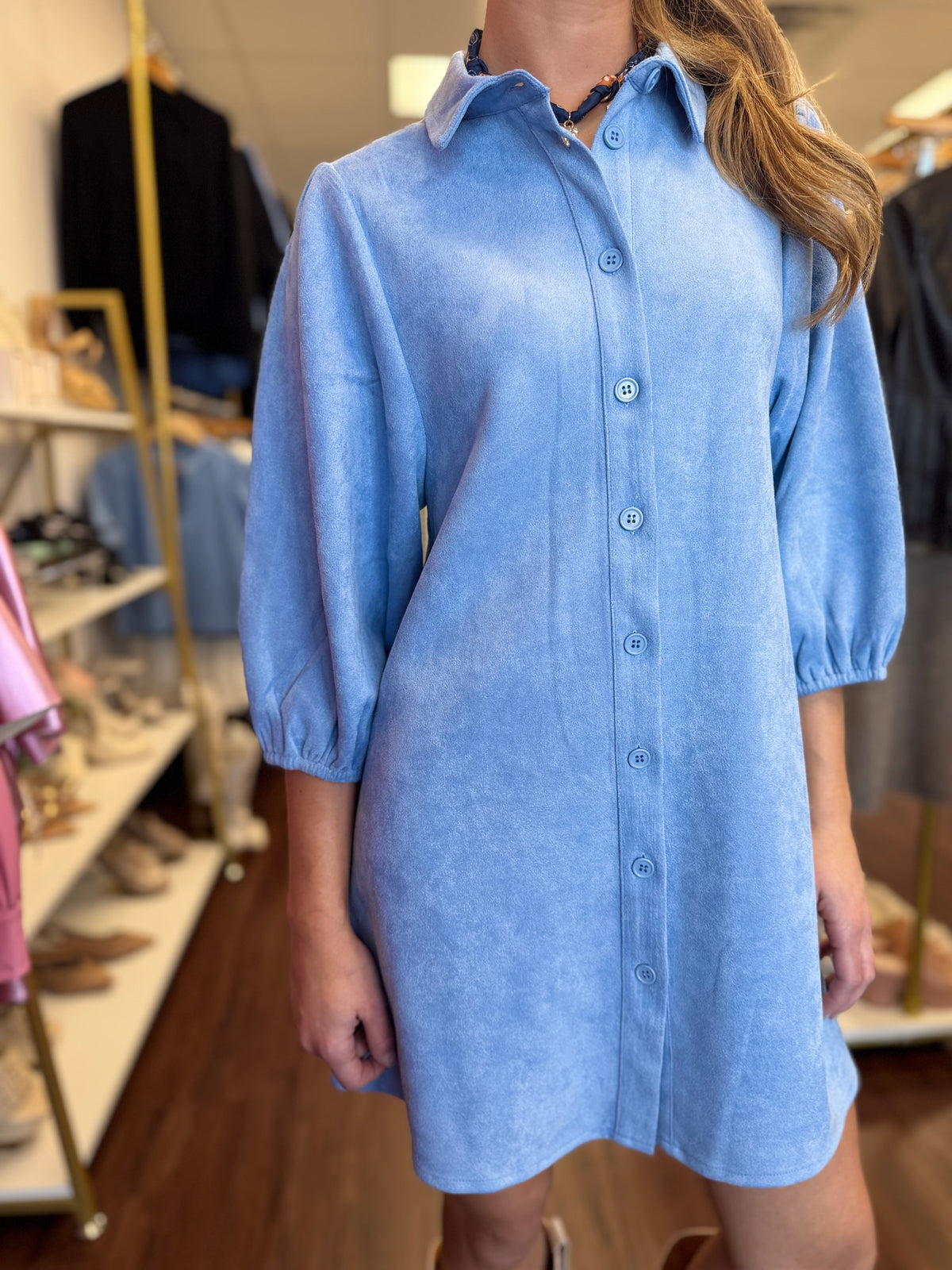 Sky Faux Suede Mini Dress