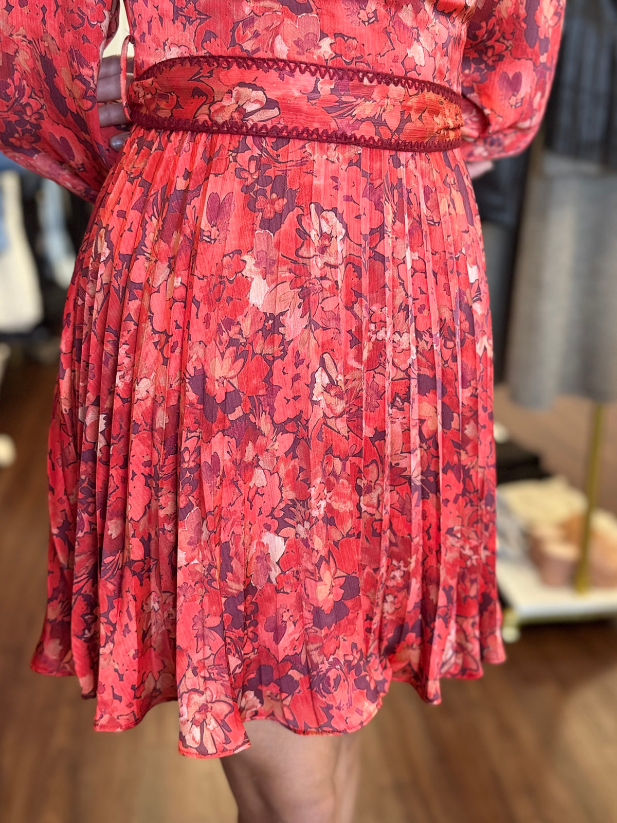 Adelyn Rae Bailey floral dress styled at Adore Boutique