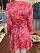 Floral print pleated texture close-up